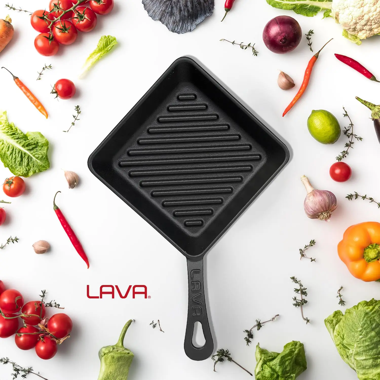 Lava Izgara Tavası Kare Siyah Mat 16 X 16 Cm Eco Lava Izgara Tavası Kare Siyah Mat 16 X 16 Cm Eco