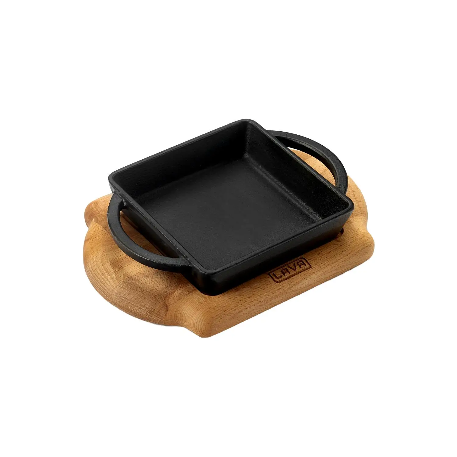 Lava Sahan Kare Siyah Mat Ahşap Stand 12 X 12 Cm Eco