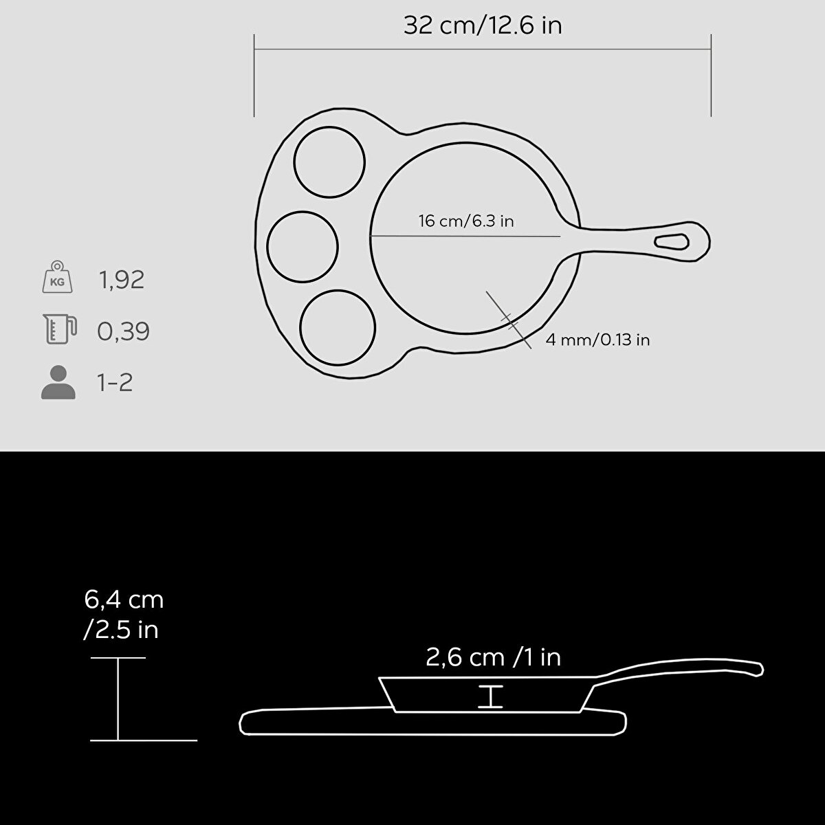 Lava Sahan Yuvarlak Ahşap Stand Siyah Mat 16 Cm Eco K44