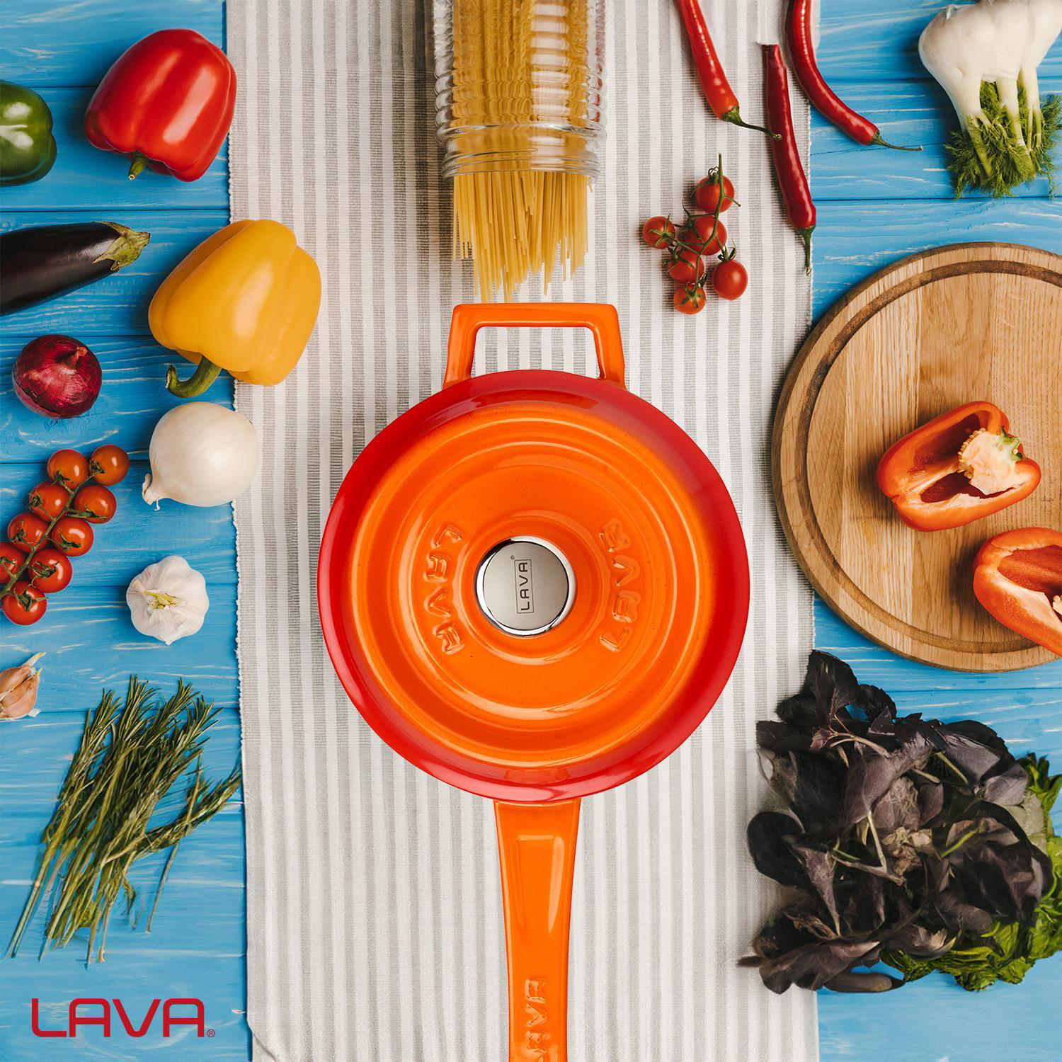 Lava Sos Tenceresi Yuvarlak Turuncu Trendy Kapak 16 Cm