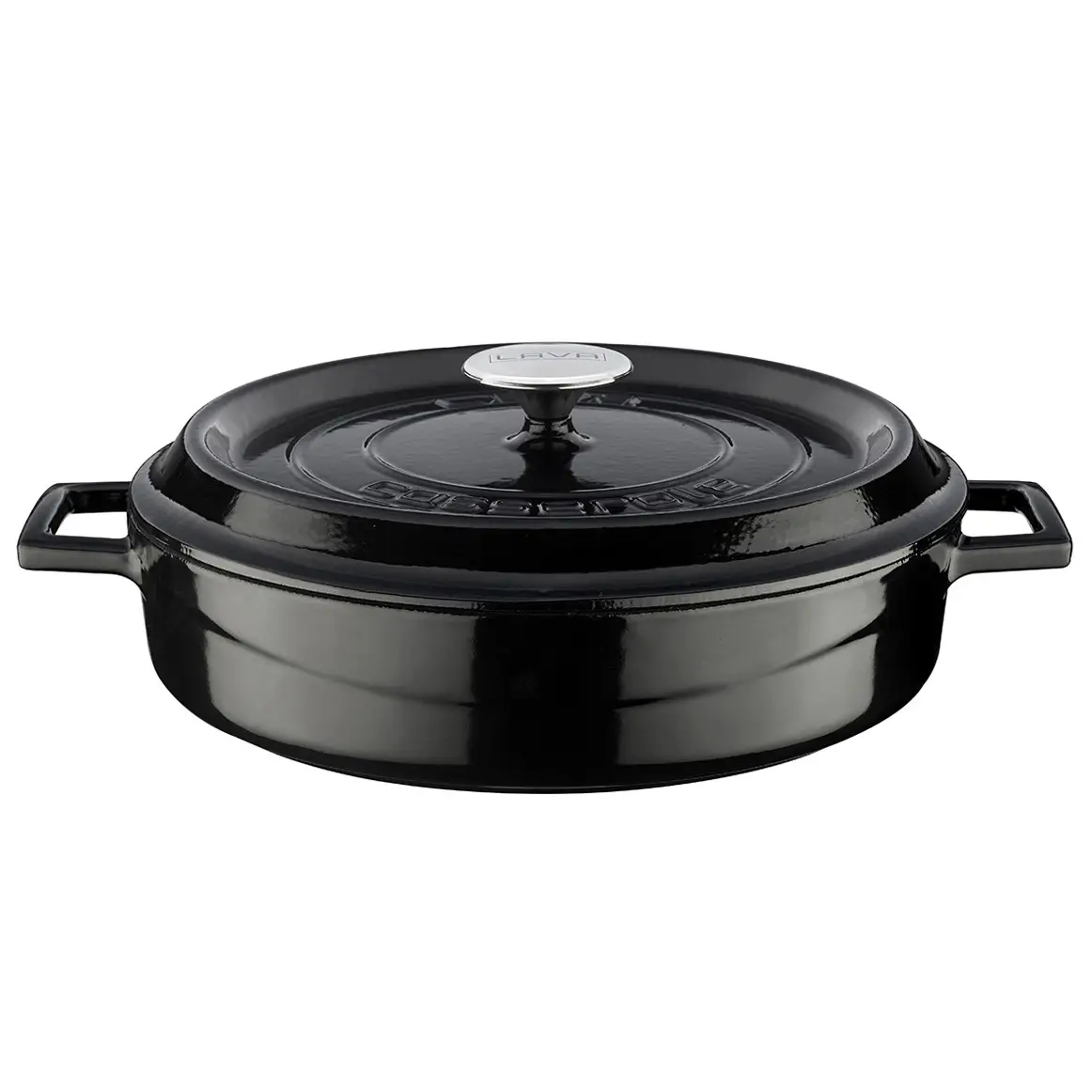 Lava Tencere Ç.A. Yuvarlak Siyah Trendy Kapak 32 Cm