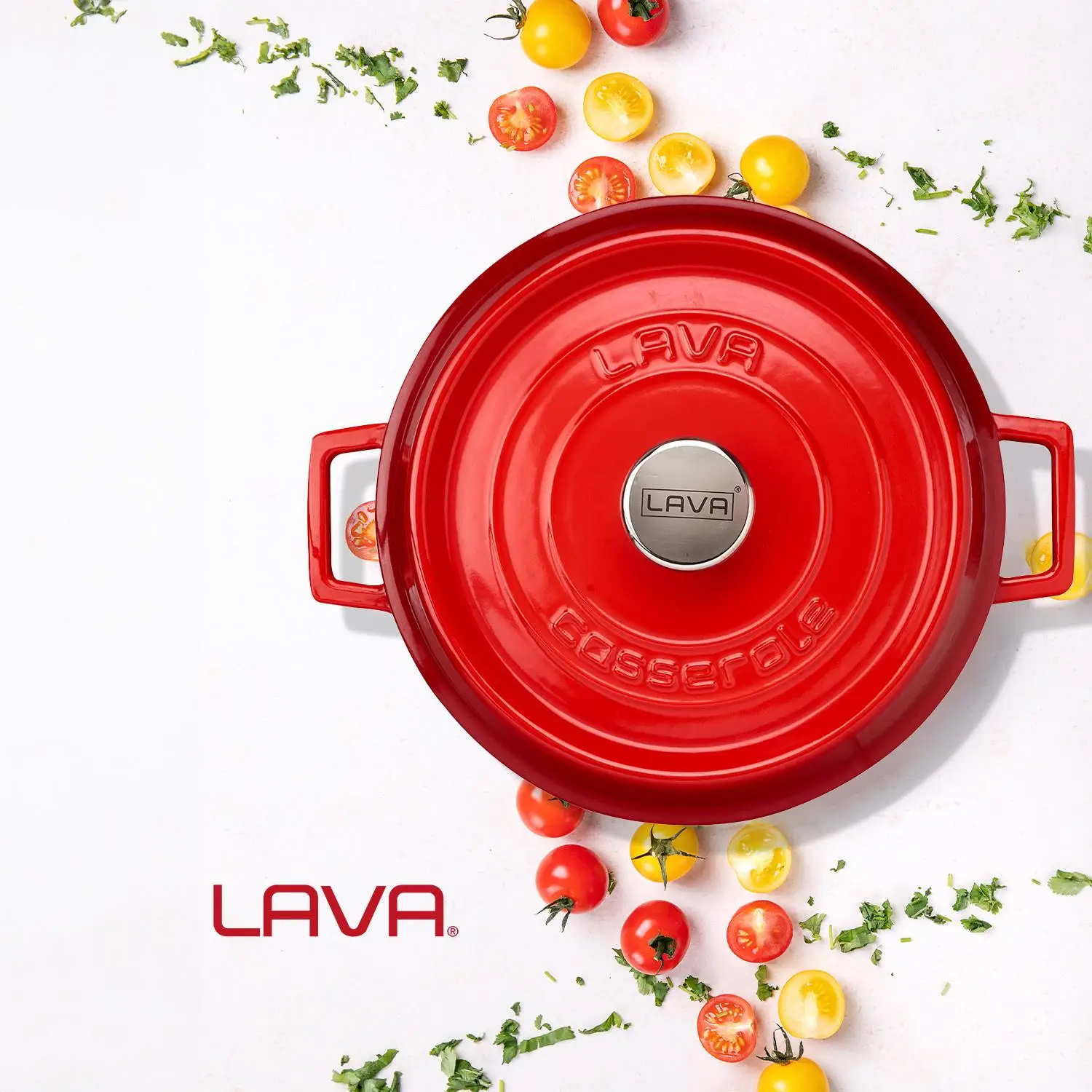 Lava Tencere Ç.A. Yuvarlak Kırmızı Trendy Kapak 28 Cm