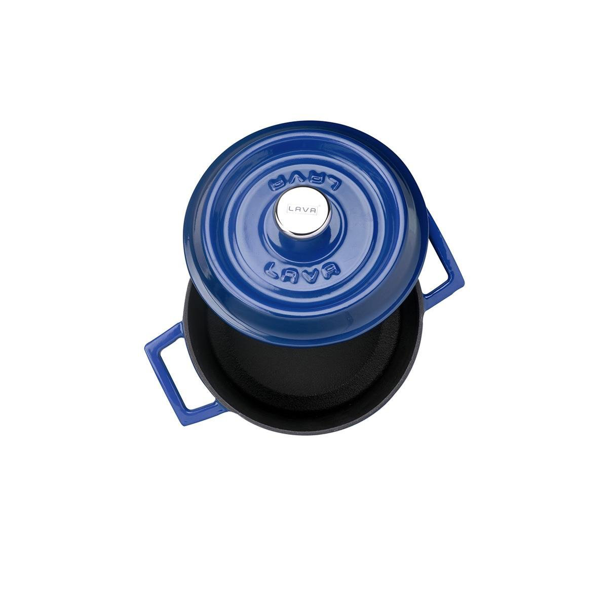 Lava Tencere Mini Yuvarlak Mavi Trendy Kapak 12 Cm
