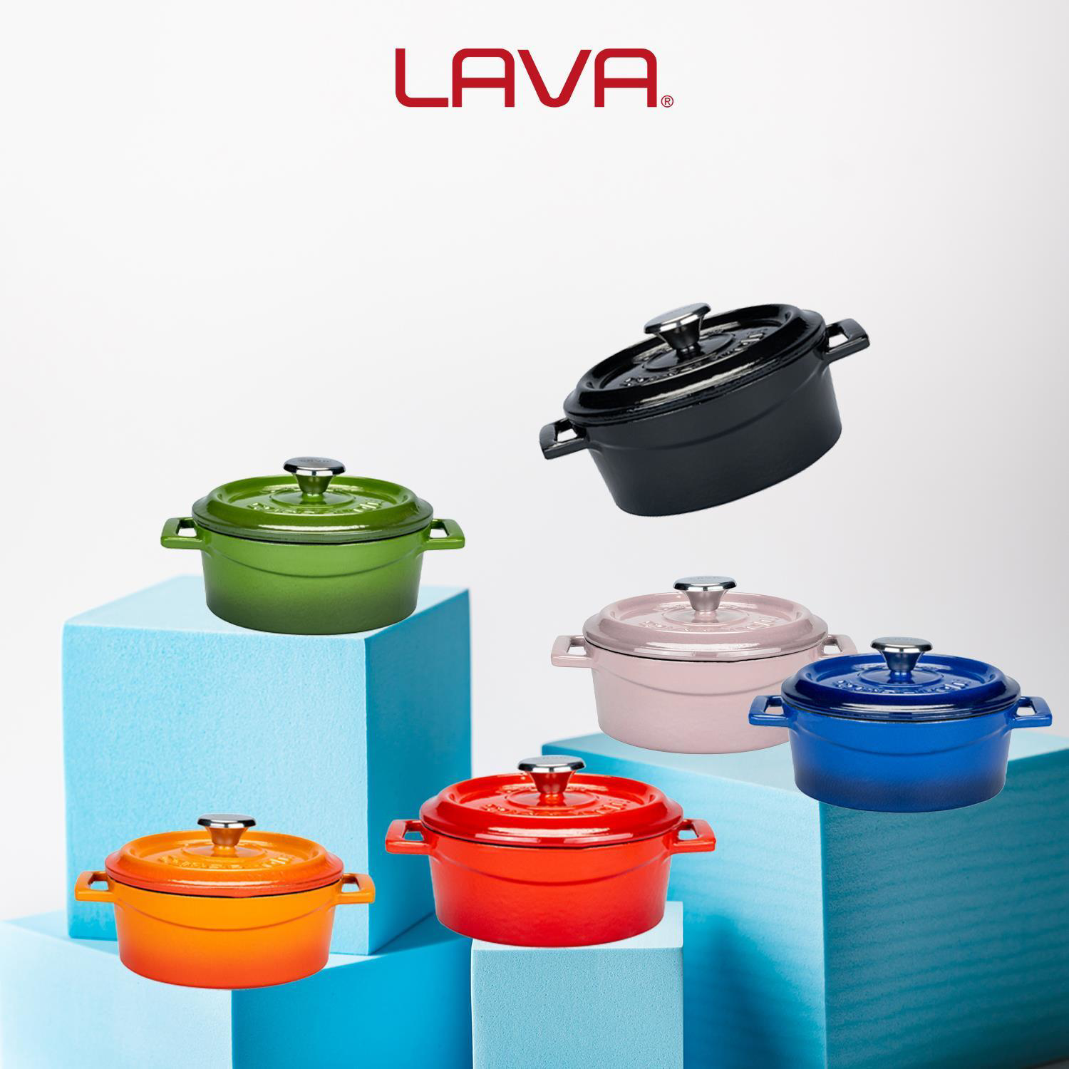 Lava Tencere Mini Yuvarlak Turuncu Trendy Kapak 12 Cm