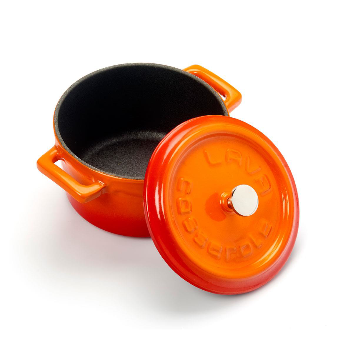 Lava  Tencere Mini Yuvarlak Turuncu Trendy Kapak 10 Cm