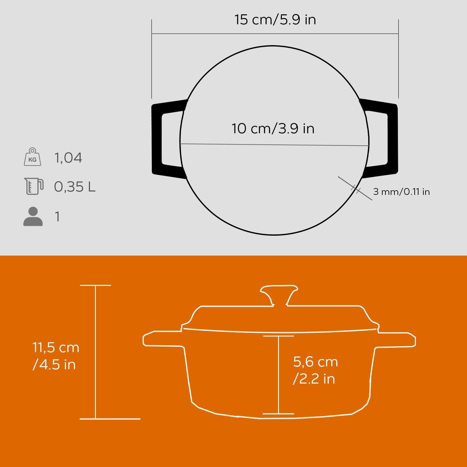 Lava  Tencere Mini Yuvarlak Turuncu Trendy Kapak 10 Cm