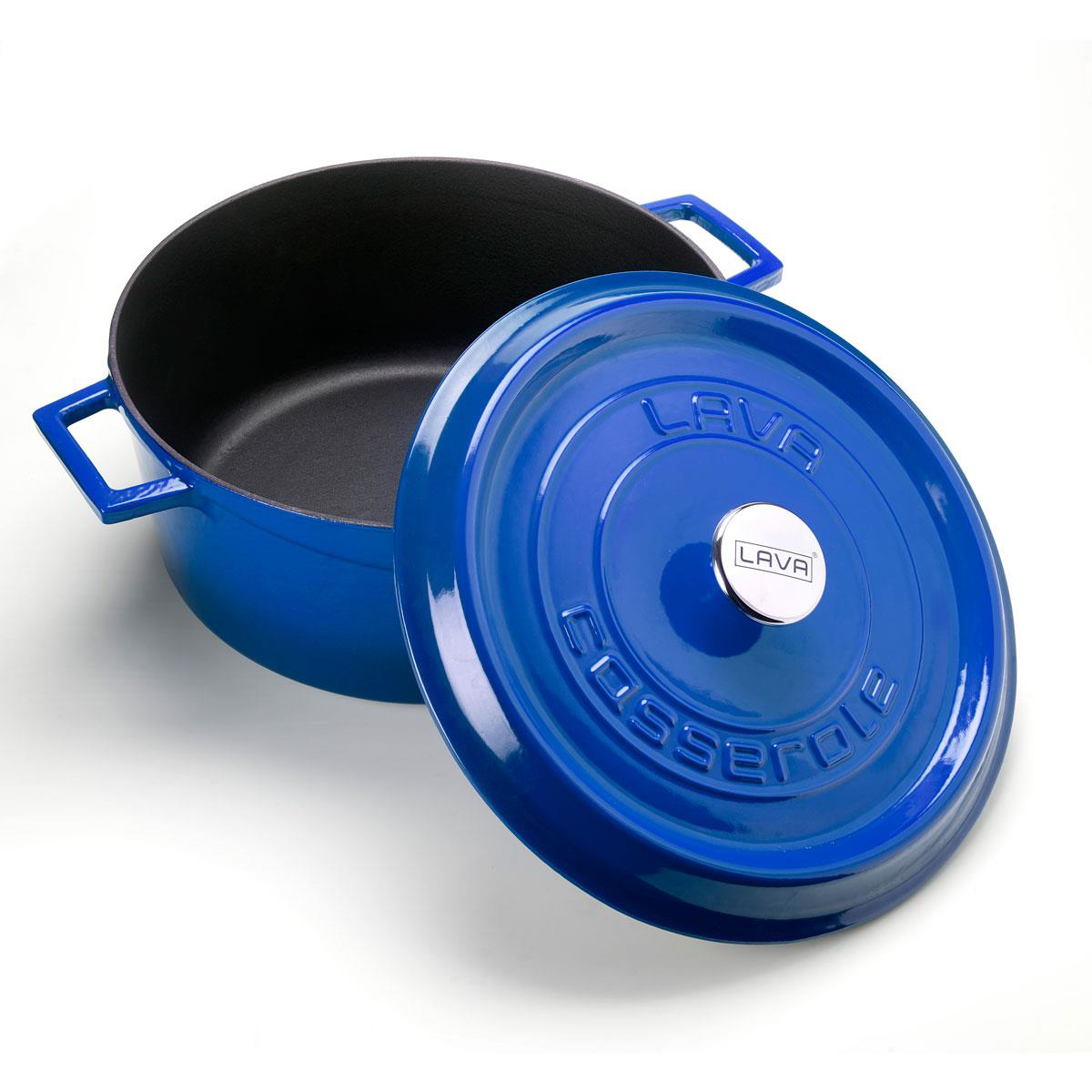 Lava Tencere Yuvarlak Mavi Trendy Kapak 32 Cm