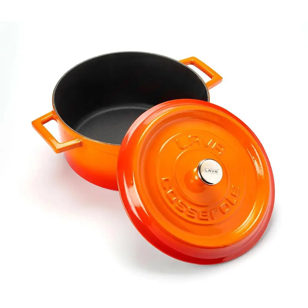 Lava Trendy Demir Döküm Derin Tencere 24 Cm Turuncu LVYTC24K2O