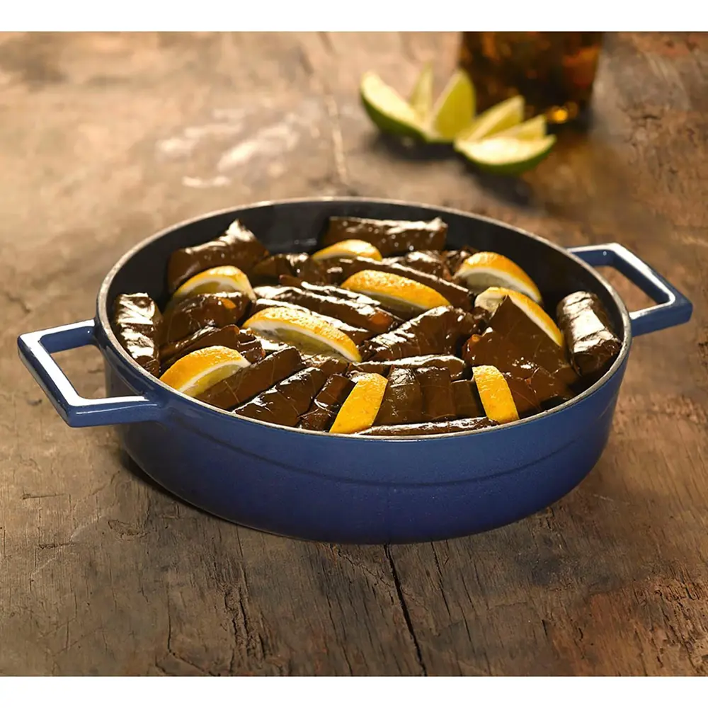 Lava Trendy Demir Döküm Pilav Basık Yayvan Tencere 24 Cm Mavi LV 