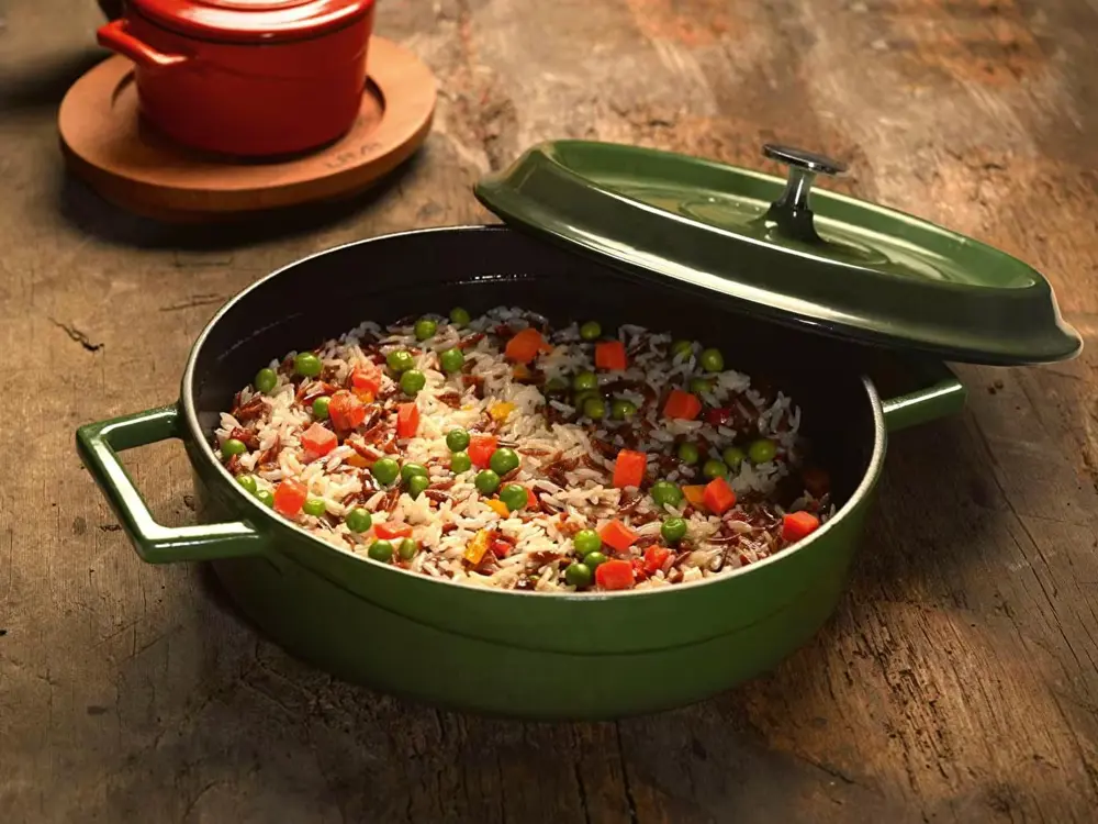 Lava Trendy Demir Döküm Pilav Basık Yayvan Tencere 24 Cm Yeşil LV