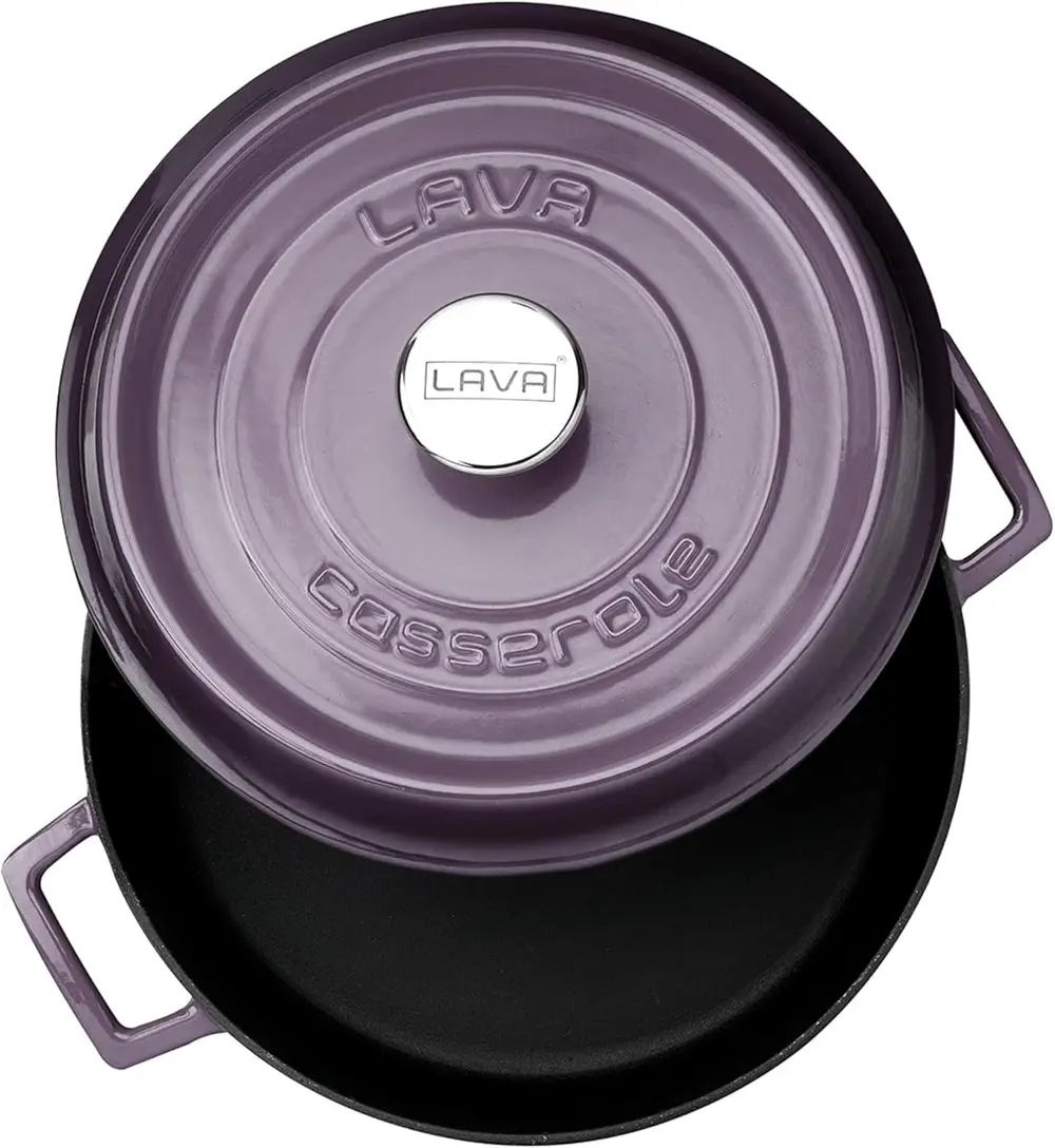 Lava Trendy Demir Döküm Pilav Basık Yayvan Tencere 28 Cm Mor