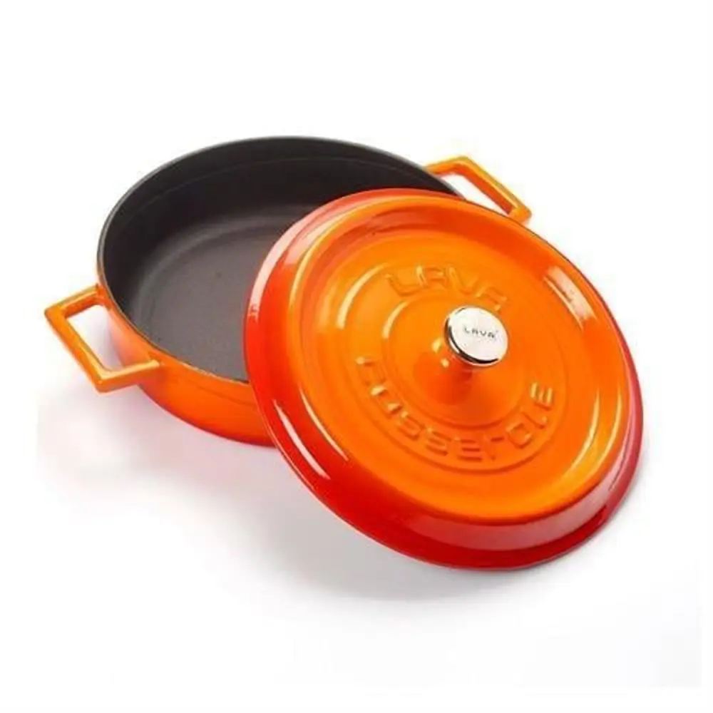 Lava Trendy Demir Döküm Pilav Basık Yayvan Tencere 24 Cm Turuncu 