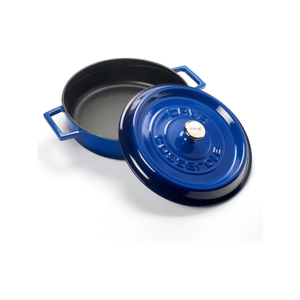 Lava Trendy Demir Döküm Pilav Basık Yayvan Tencere 24 Cm Mavi LV 