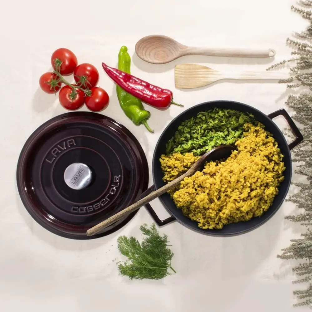Lava Trendy Premium Serisi Demir Döküm Pilav Basık Yayvan Tencere