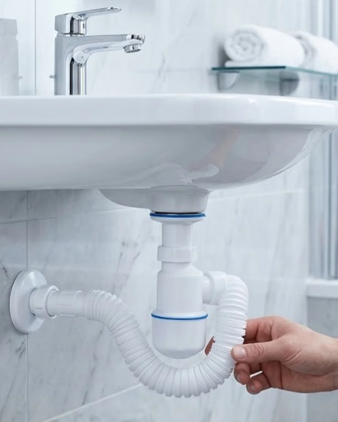 Lavabo Gider Borusu Esnek Hortumlu Sifon Seti Koku Önleyici Dayanıklı Tasarım