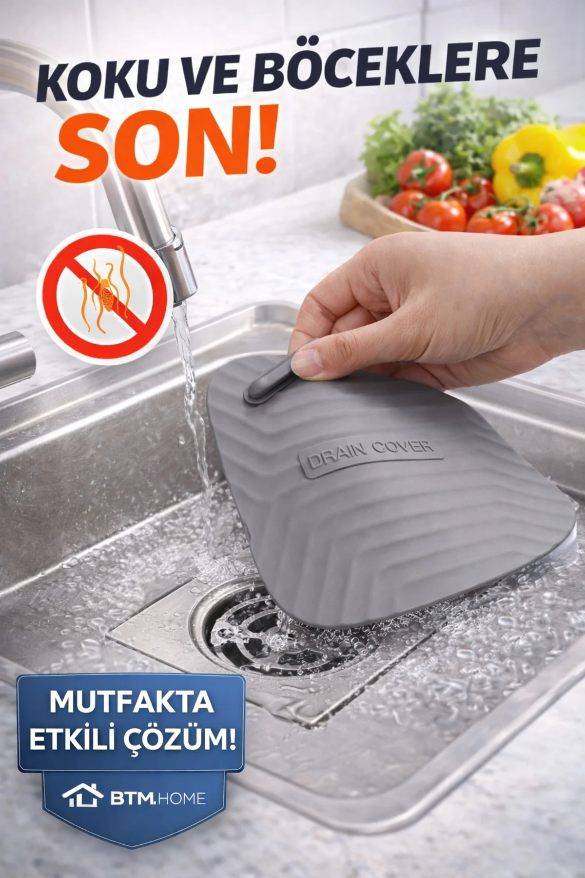 Lavabo Gider Kapatıcı Koku Önleyici Süzgeç Kapağı Duş Banyo Gider