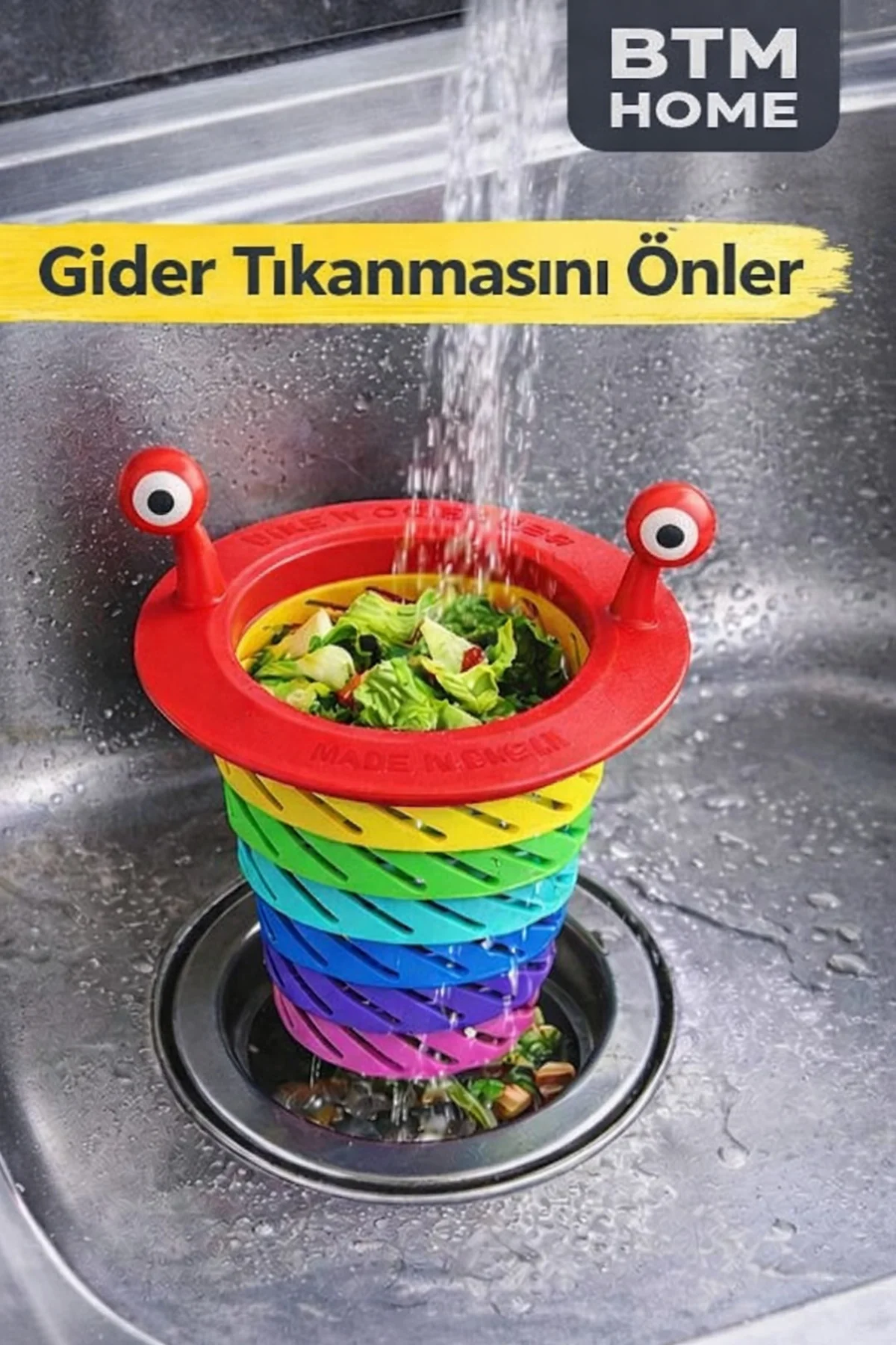 Lavabo Gider Süzgeci Katlanabilir Spiral Gider Filtresi Mutfak Ev