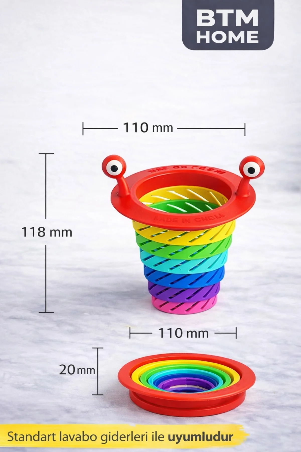 Lavabo Gider Süzgeci Katlanabilir Spiral Gider Filtresi Mutfak Ev