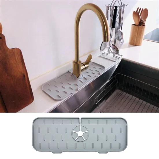Lavabo İçin Silikon Esnek Mat Musluk Sapı Damlama Tutucu Raf Mutfak Tezgahı Sıçrama Koruma Fiyatı, Yorumları ve Özellikleri