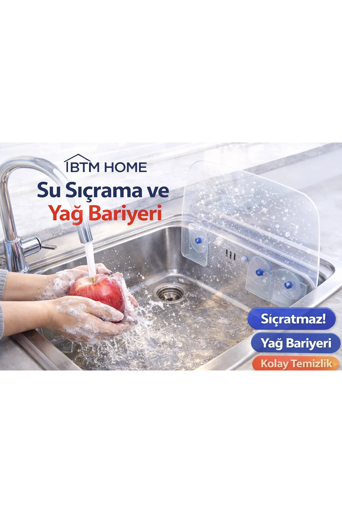 Lavabo Kenarı Su Sıçratmaz Silikon Koruyucu – Tezgah ve Ocak Yanı Su Bariyeri - Görsel 5