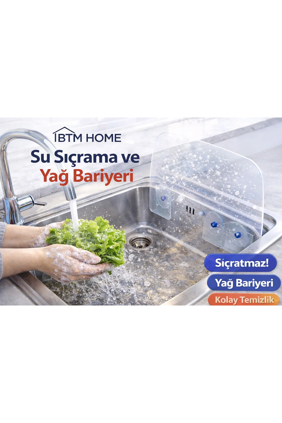 Lavabo Kenarı Su Sıçratmaz Silikon Koruyucu – Tezgah ve Ocak Yanı Su Bariyeri - Görsel 4