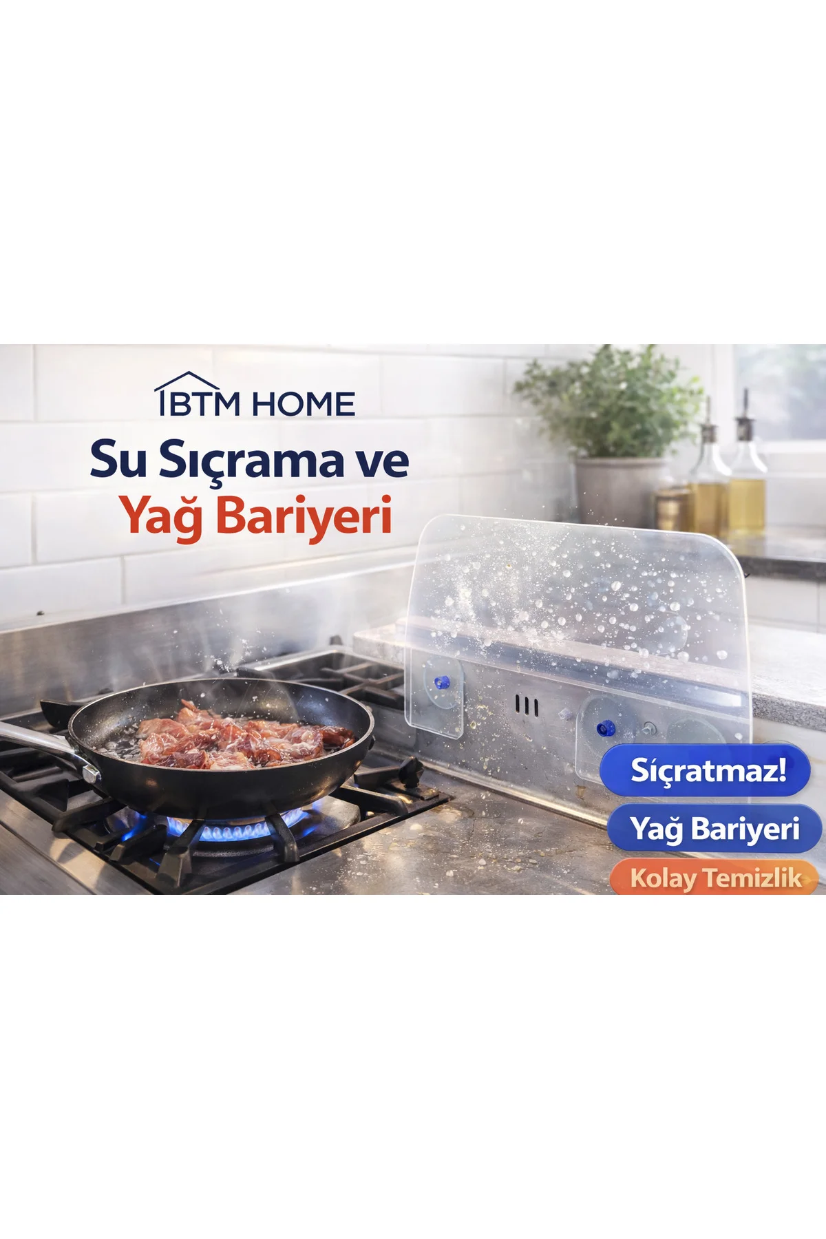 Lavabo Kenarı Su Sıçratmaz Silikon Koruyucu – Tezgah ve Ocak Yanı