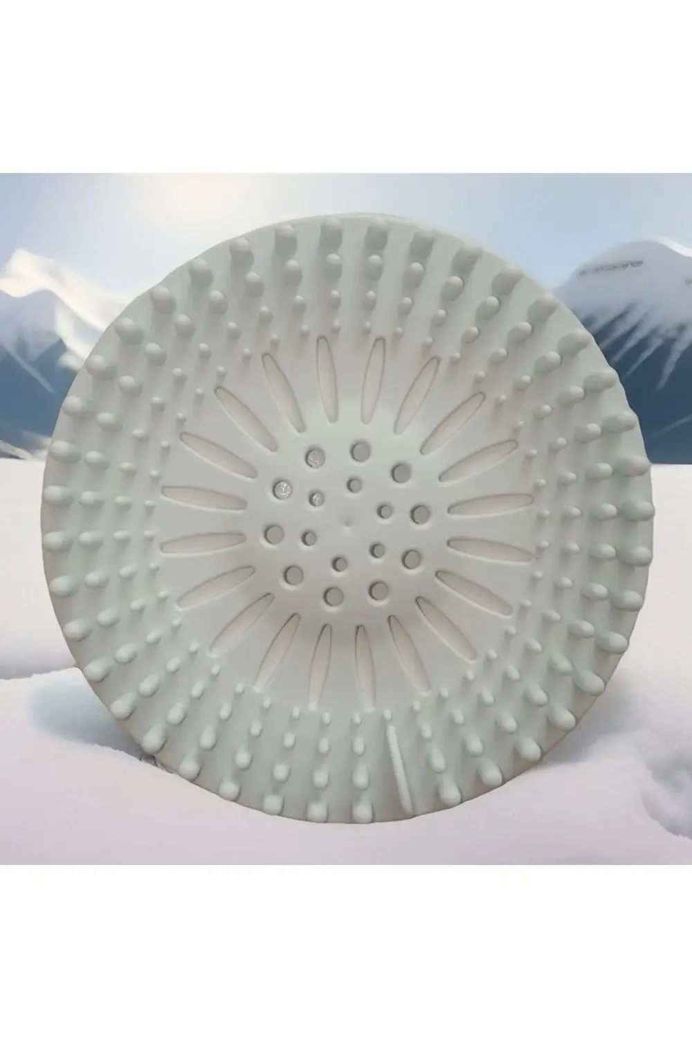 Lavabo Süzgeci Kaymaz Yuvarlak Silikon Süzgeç Kırık Beyaz