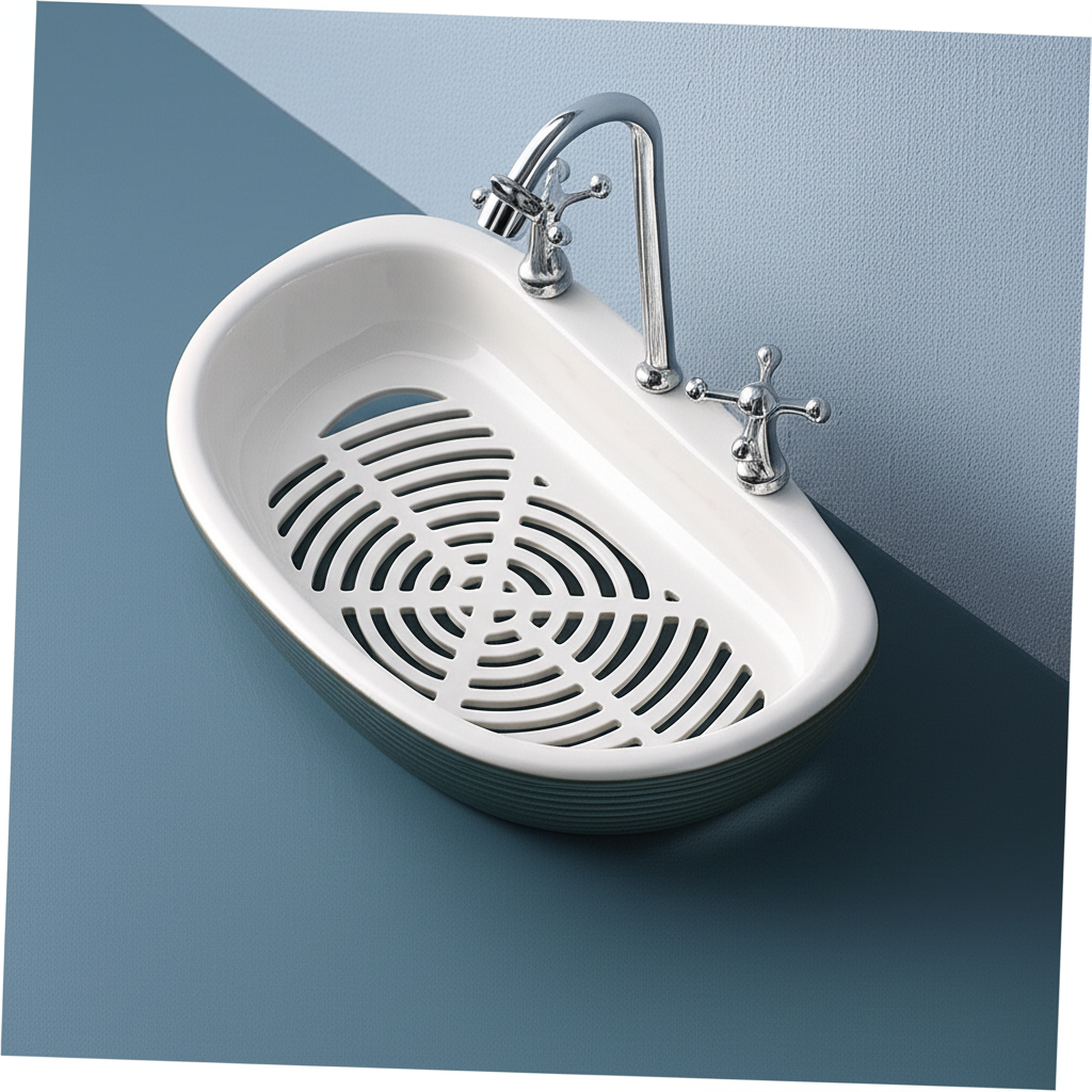 Lavabo Tasarım Sabunluk Vintage Musluk Detaylı Dekoratif Banyo Ak