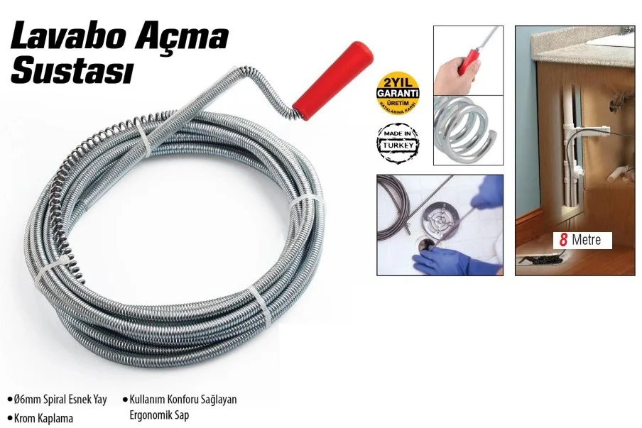 Lavabo Ve Gider Boruları Açacağı - Lavabo Açma Sustası - 8metre Bx40 Fiyatı, Yorumları ve Özellikleri