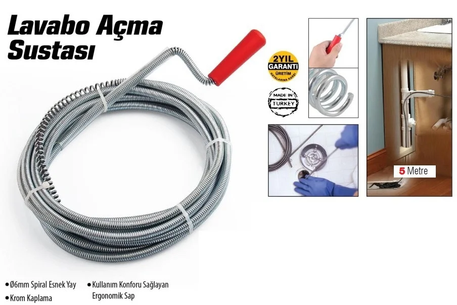 Lavabo Ve Gider Boruları Açacağı - Lavabo Açma Sustası - 5metre Bx40 Fiyatı, Yorumları ve Özellikleri