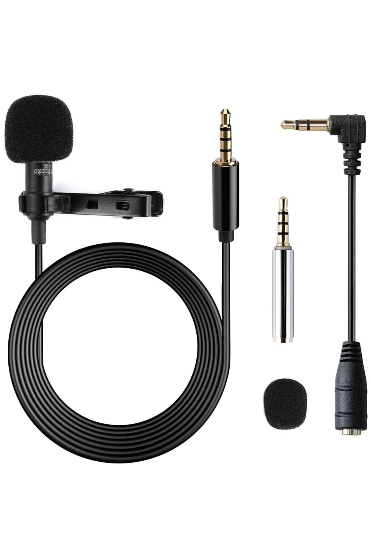 Lavalier mikrofon, çok yönlü kondansatör Lapel Mic kolay klipsli Lavalier mikrofon, çok yönlü kondansatör Lapel Mic kolay klipsli