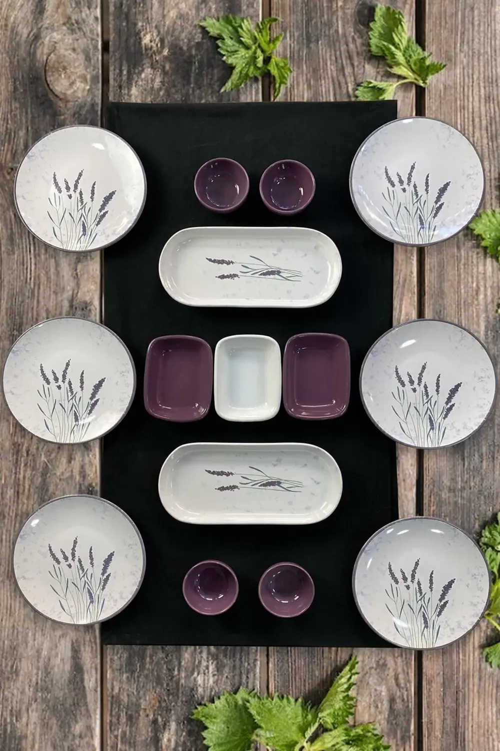 Keramika Lavanta 15 Parça 6 Kişilik Kahvaltı Takımı