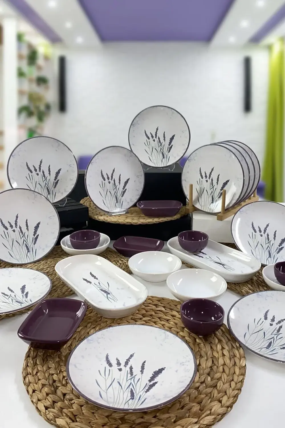 Keramika Lavanta 25 Parça 12 Kişilik Kahvaltı Takımı