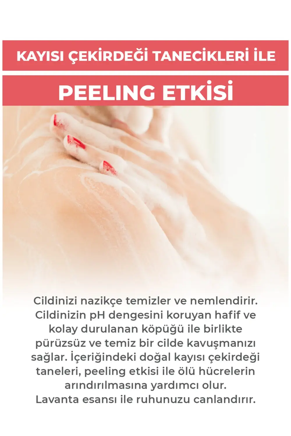 Lavanta Body Peeling Doğal Kayısı Çekirdeği Tanecikleri 250 Ml