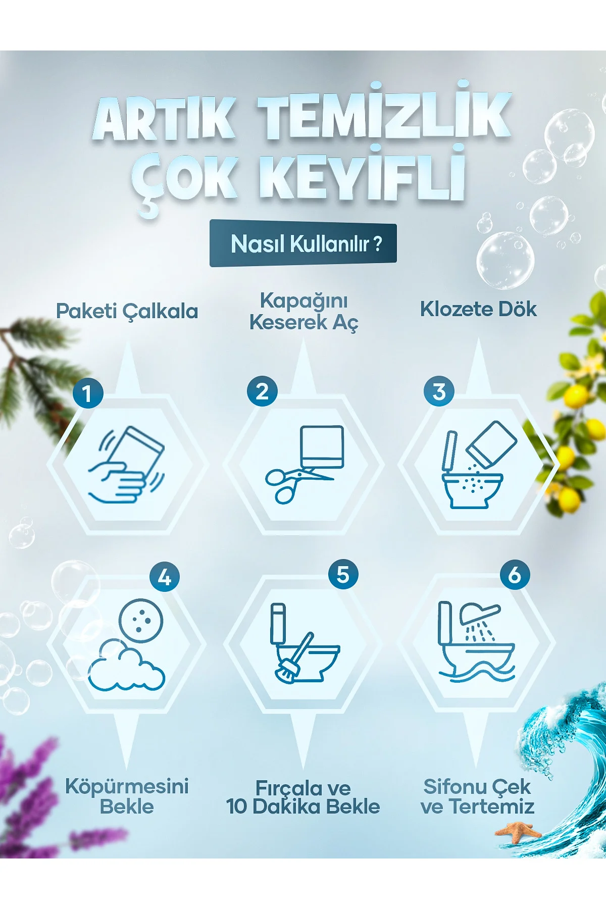 Lavanta Ferahlığı - Avantajlı Paket - 2 Kutu - 8 Paket - Tuvalet Klozet Temizleyici, Aktif Köpüklü Fiyatı, Yorumları ve Özellikleri