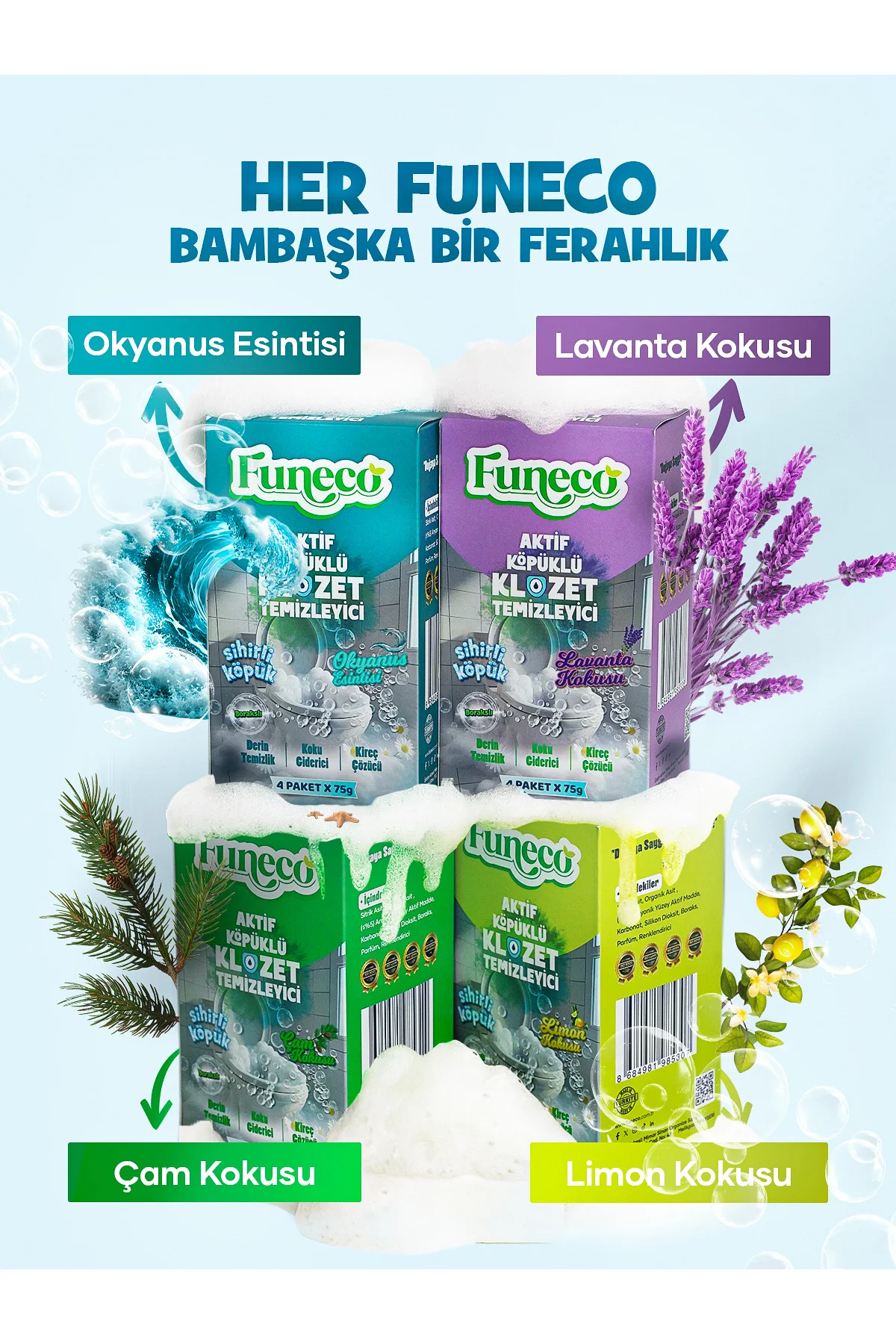 Lavanta Ferahlığı - Avantajlı Paket - 2 Kutu - 8 Paket - Tuvalet Klozet Temizleyici, Aktif Köpüklü Fiyatı, Yorumları ve Özellikleri