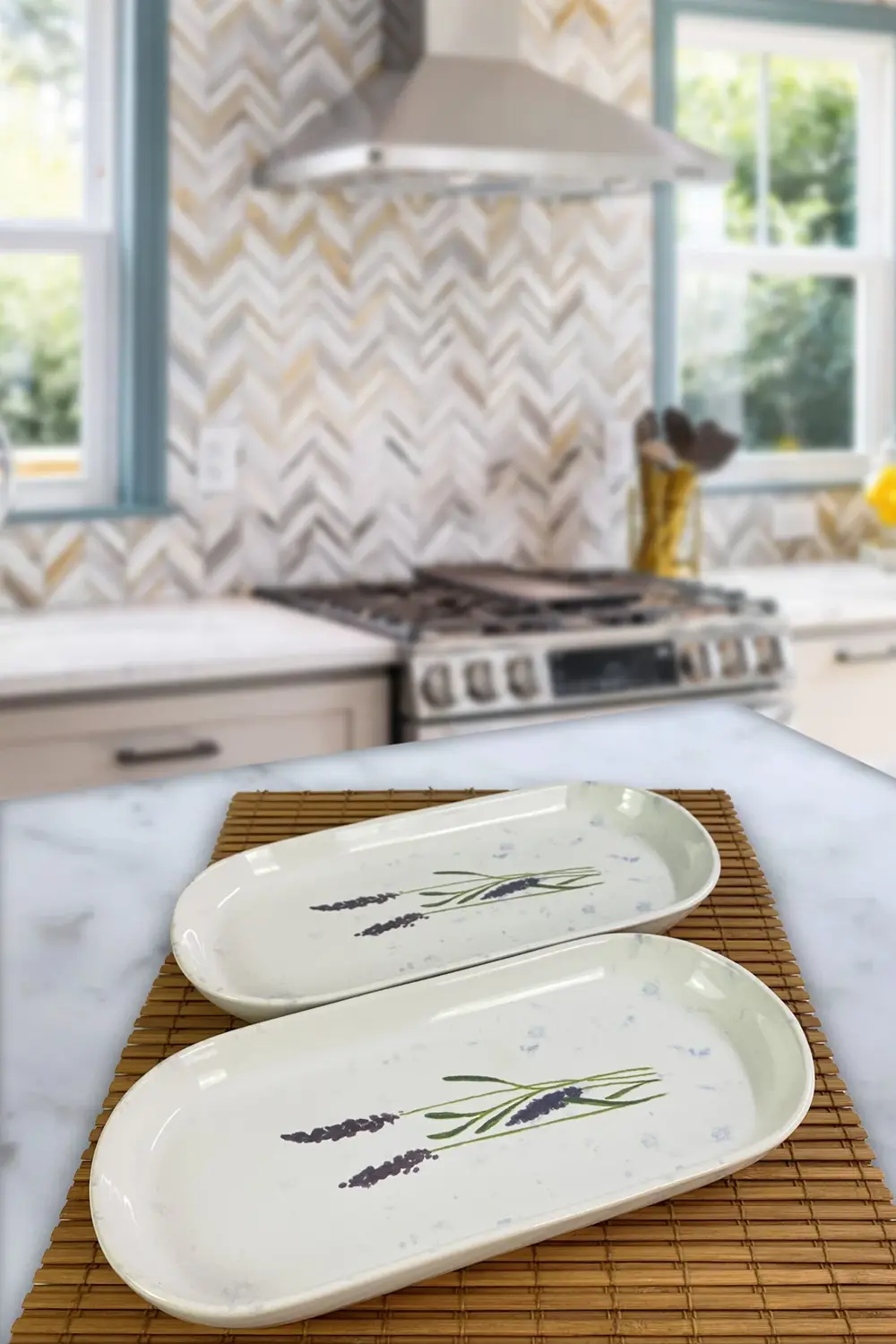 Keramika Lavanta Noyan Kayık Salata Tabağı 26Cm 2 Adet