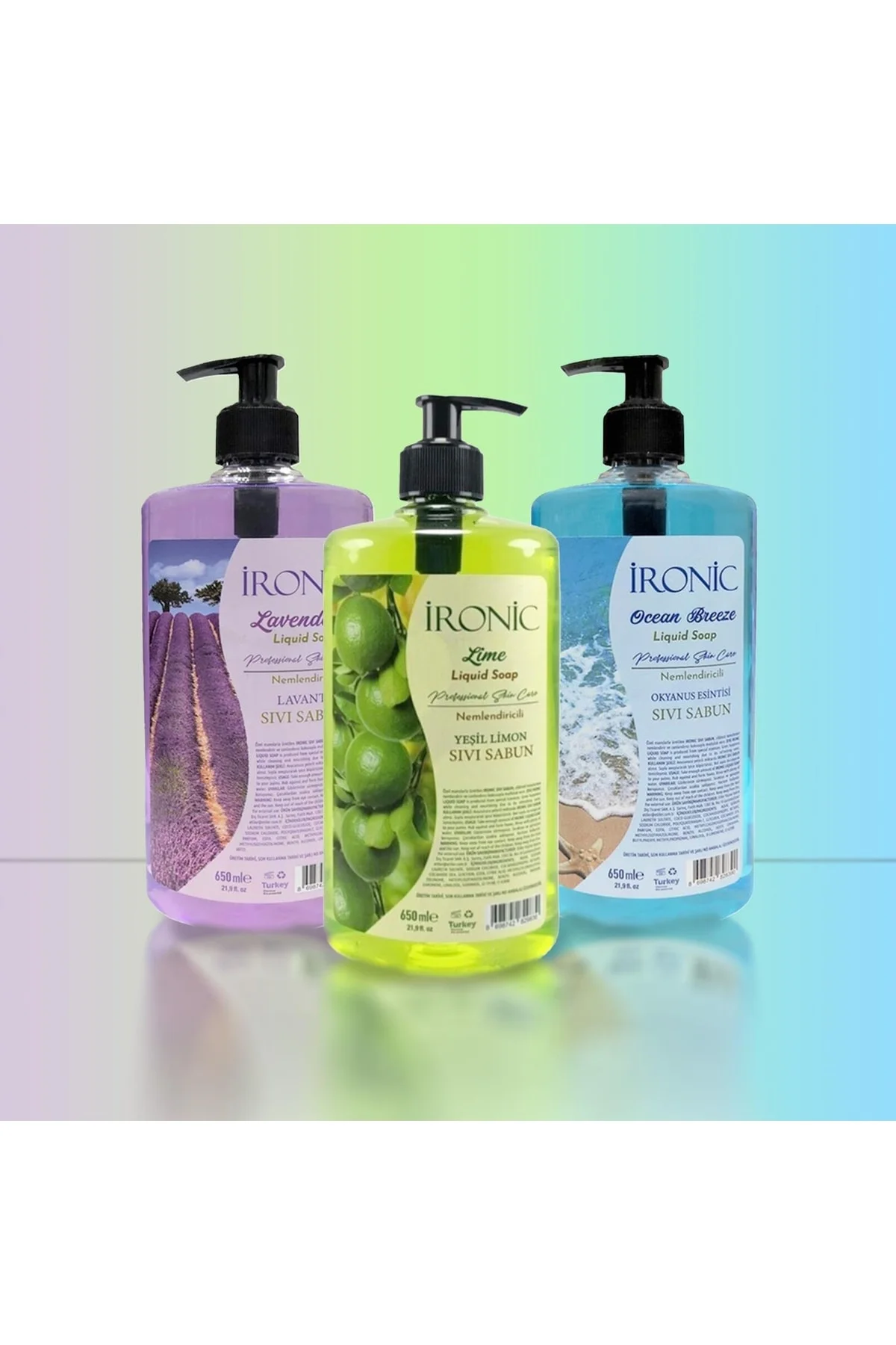 Lavanta + Okyanus Esintisi + Yeşil Limon Sıvı Sabun 650 Ml