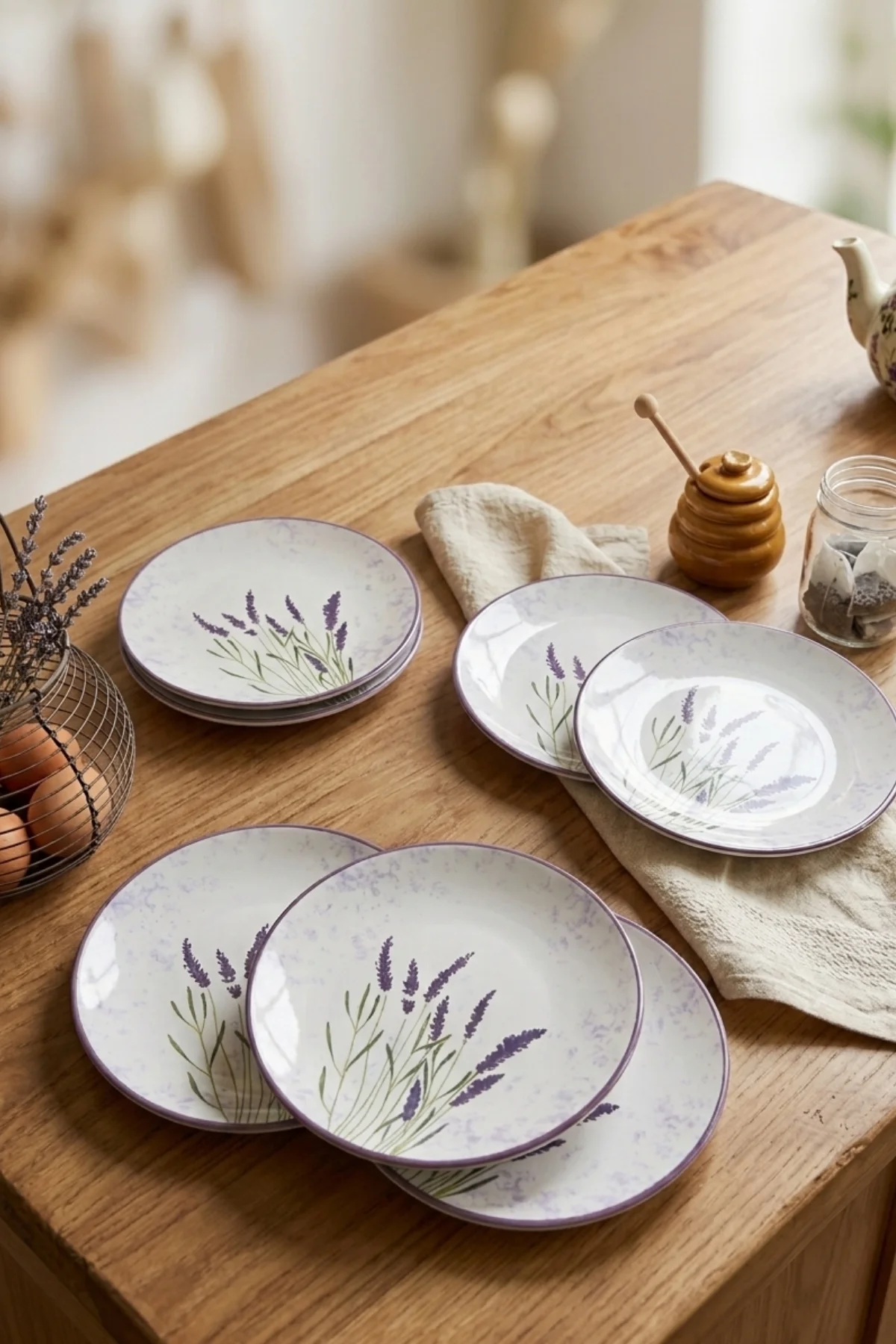 Lavanta Pasta Tabağı 20 Cm 6 Adet