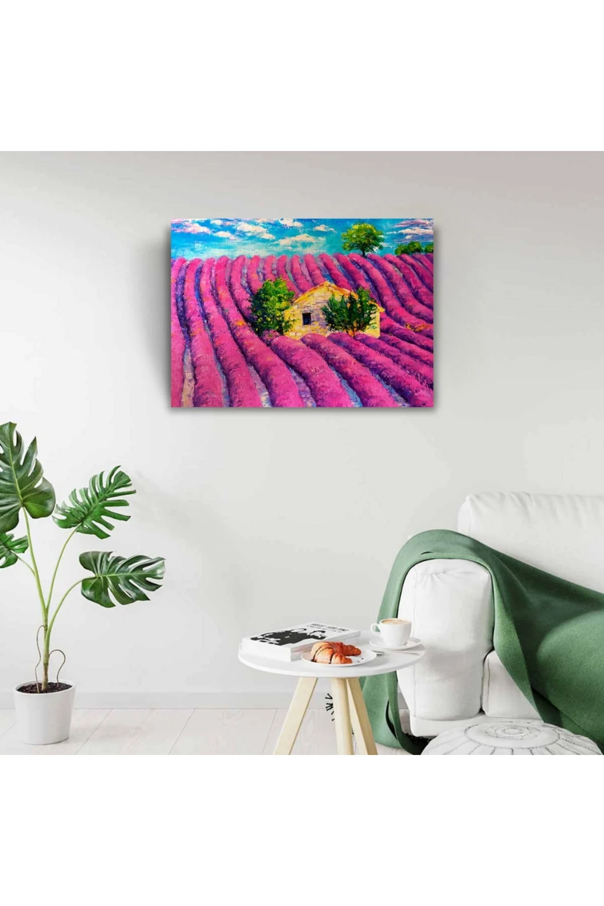 Lavanta Tarlası ve Mavi Gökyüzü Kanvas Tablo 50 x 70