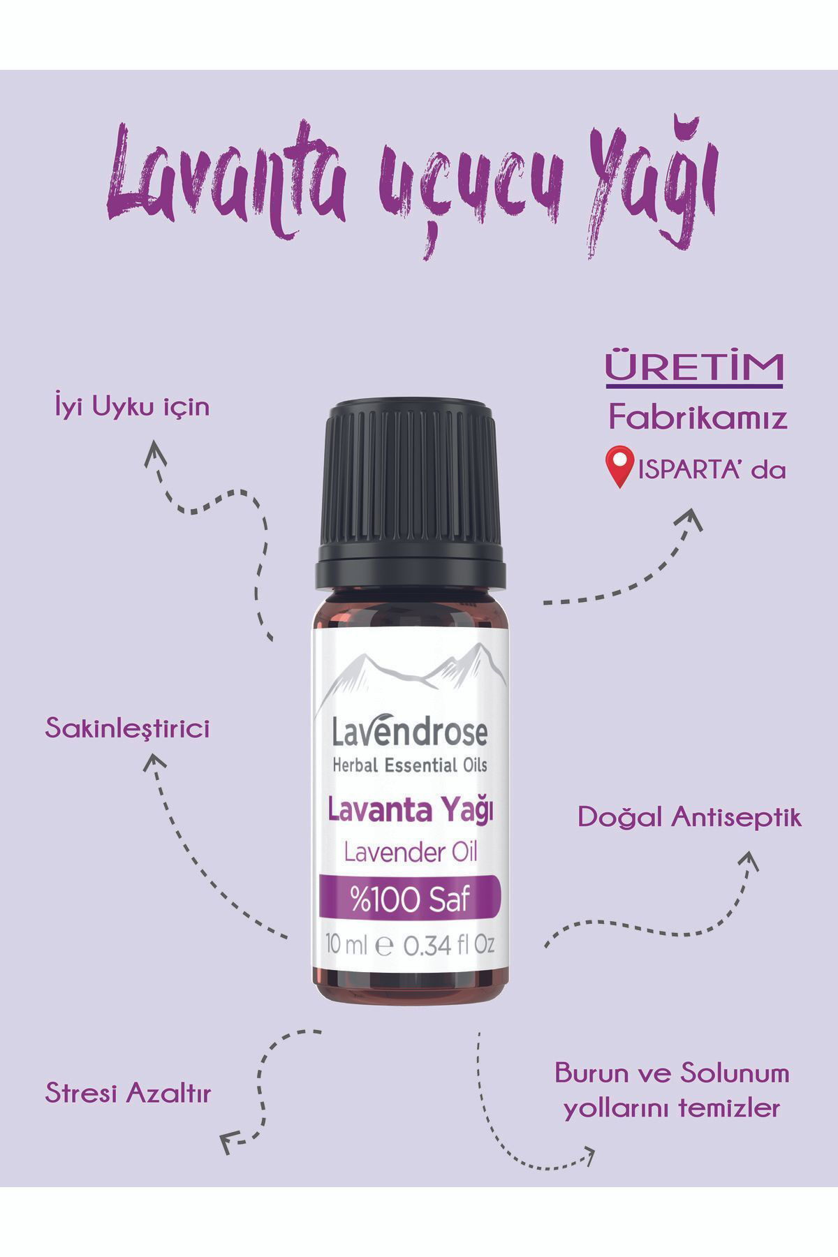 Lavanta Yağı %100 Saf - Bitkisel Aromaterapi Lavanta Uyku Ve Stre