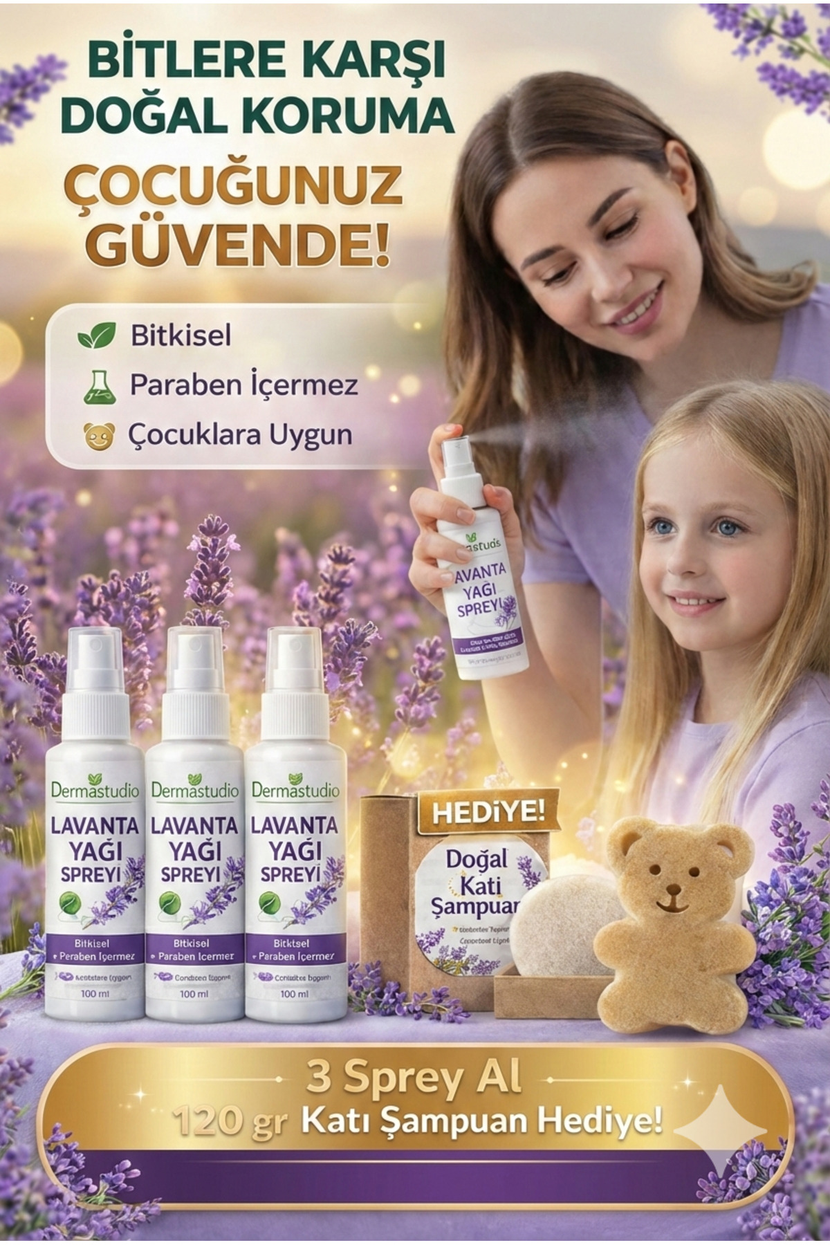 Lavanta Yağı Saç Spreyi – Doğal ve Güvenli Saç Bakımı