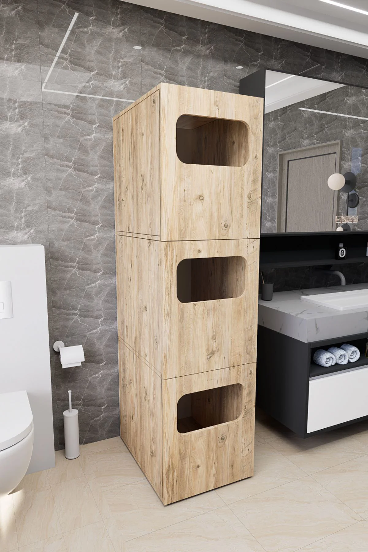 Lavina Banyo Kirli Sepetli Çamaşır Dolabı Rivoli