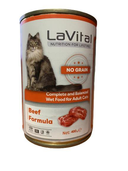 Lavital Püre Beef Sığır Etli Kedi Konservesi 400 Gr