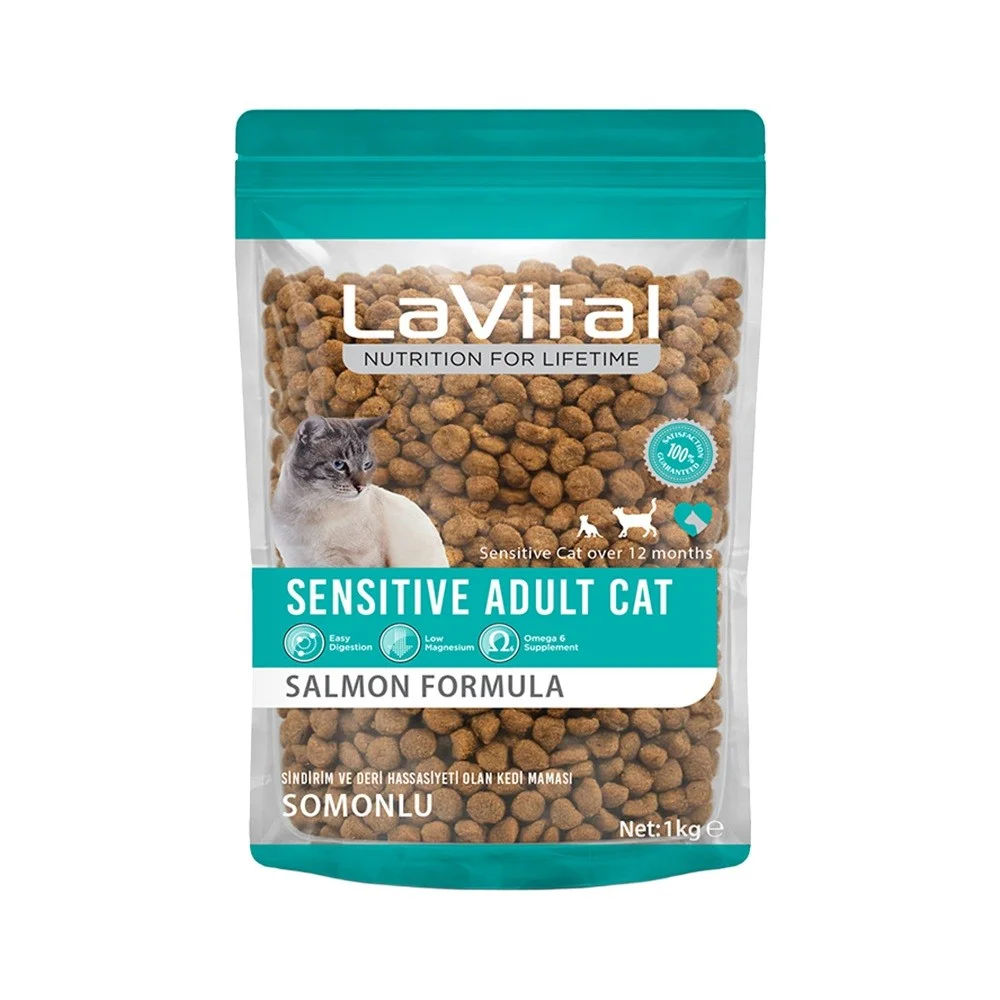 Lavital Sensitive Somonlu Kedi Maması 1 kg