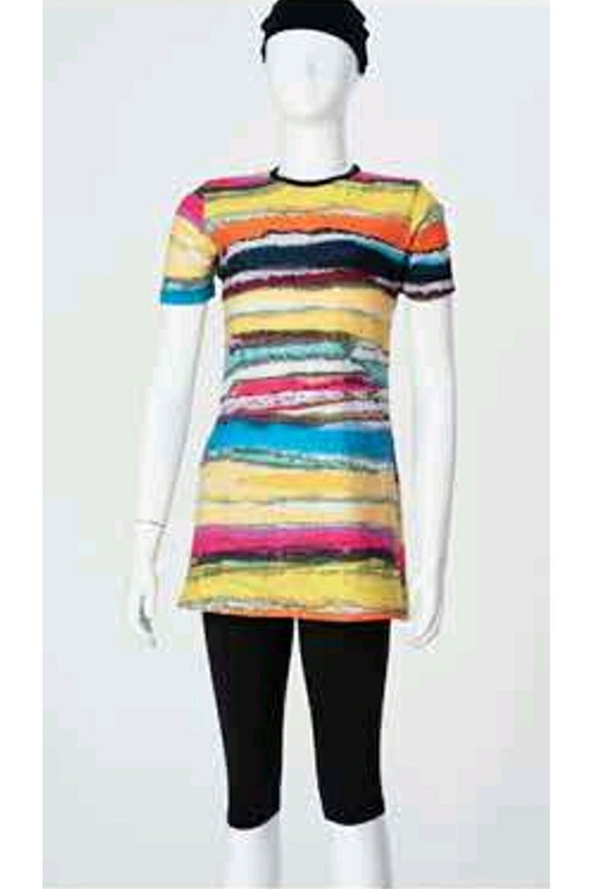 Sunsurf Lazella Kısa Kol Çocuk Tesettür Mayo Yarım Kapalı Yeni Sezon