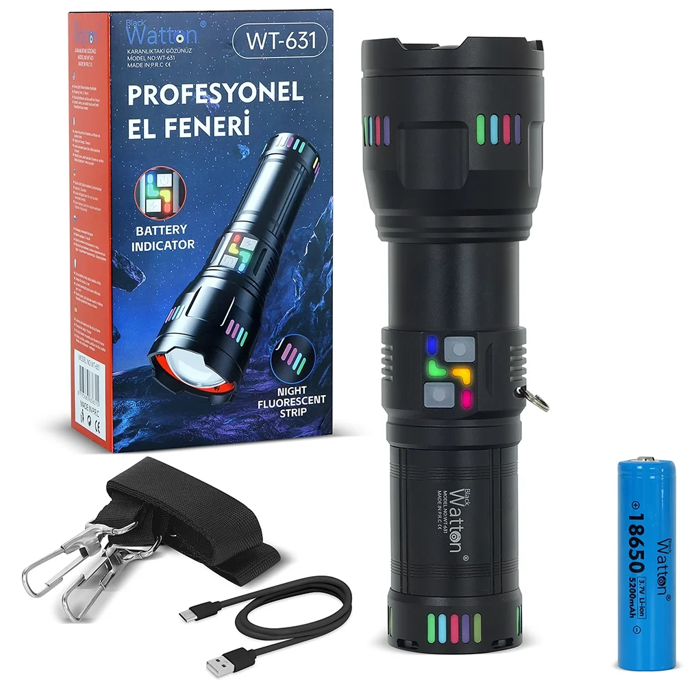 Lazer Etkili Profesyonel El Feneri 30.000 Lümen Wt-631