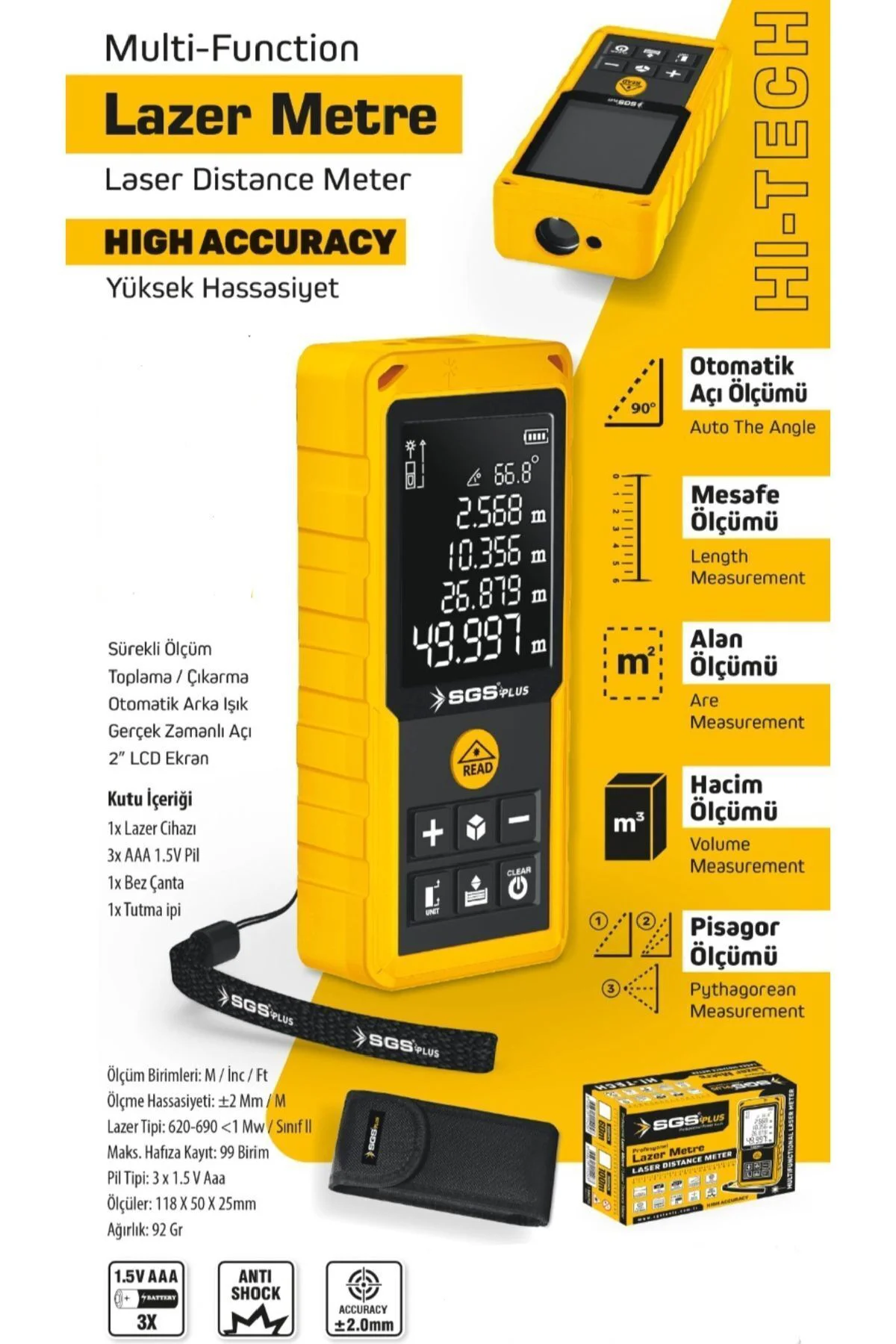 LAZER METRE 60 MT