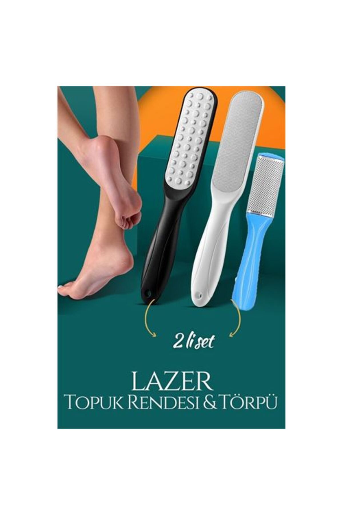 Lazer Topuk Törpüsü+Topuk Rendesi ve Törpü 2 li Set