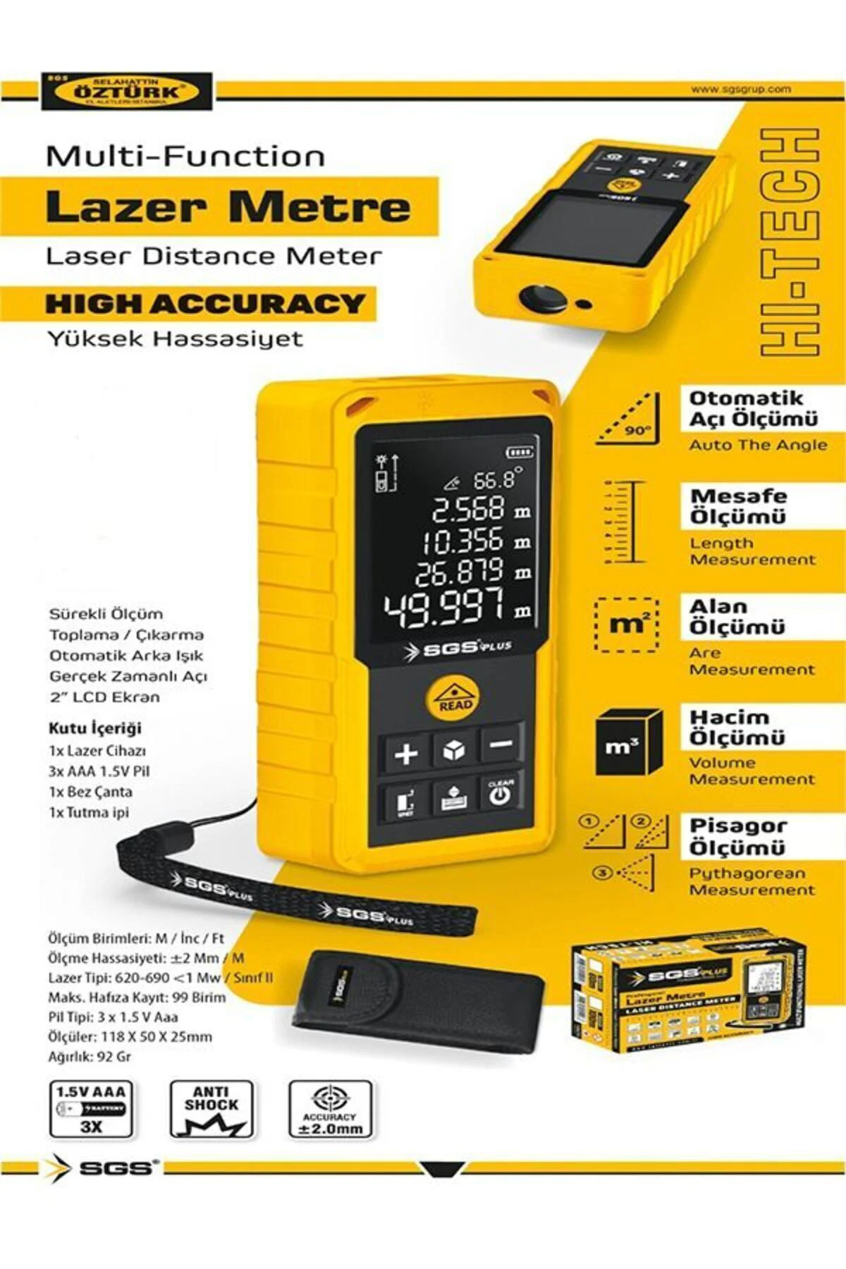 LazerMetre (60 metre uzunluklu lazer metre)
